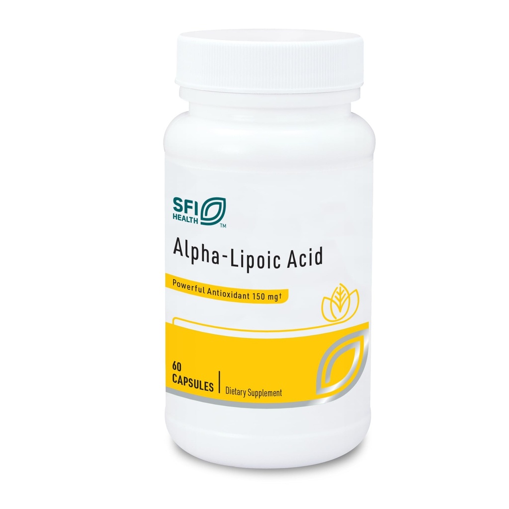 Klaire Labs SFI Health Alpha- Lipoic Acid 150mg - ALA Suplemen Proxement Liver Detox, Antioksidant Dukungan - Hipogenik & Corn-Free (60 Capsules)