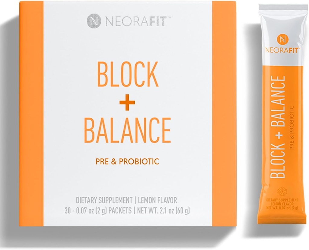 NeoraFit - Blok + Saldo Pra dan Powder Probiotik - Penggunaan Harian, Dukungan Craving, Vitamin C & B Blend, Pack Stick Konvenient - 30 Cacah