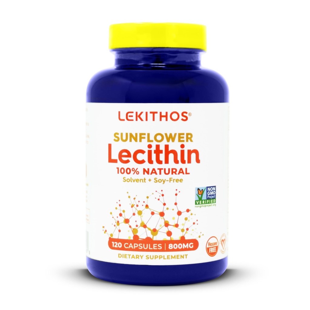 100% All-Natural Sunflower Lecithin Kapsul, 1600mg Lecithin Tambahan untuk Pria dan Wanita, 120 Count Softgel Kapsul. Bagus untuk dukungan Lactation! Menekan Dingin, Vegan & Non- GMO