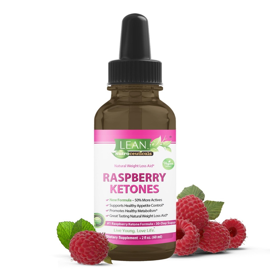 Lean Nutra Keto Drops - Raspberry Ketones Suplement for Women & Men, Supports Metabolism & Crauges, Vegan Liquid Formula dengan ACV, Green Tea, Afrika Mango - 60ml