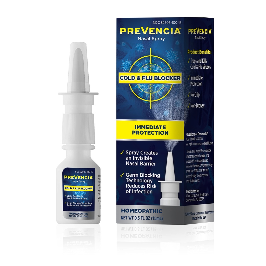 Cold and Flu Protection Nasal Spray Homepathic Cold and Flu Remedy Non-Drowsy Protection for Flu and Cold Blocker, 0.5 Fl Oz (15mL)