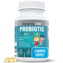 Balance One Time- Rilis Anak Probiotic - Sampai 15x Lebih Baik Survivability - 3 Miliar CFU - Gut & Digetical Dukungan untuk Anak - Gula Bebas, Mudah Swallow, 2 Bulan Supply