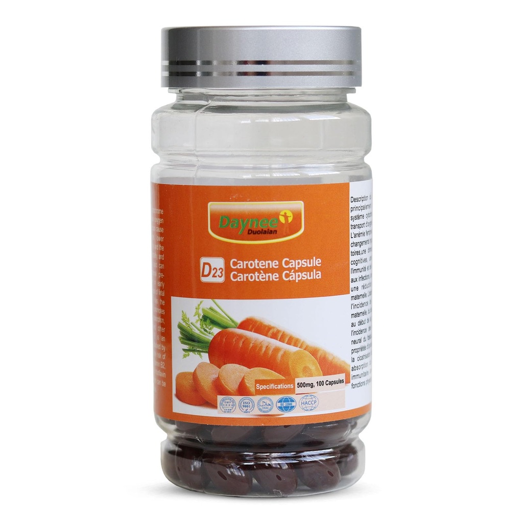 AIHIYO Carotene Soft Capsule, 500mg Beta Carotene Suplemen, Dukung Sehat Skin and Eyes, 100 Count