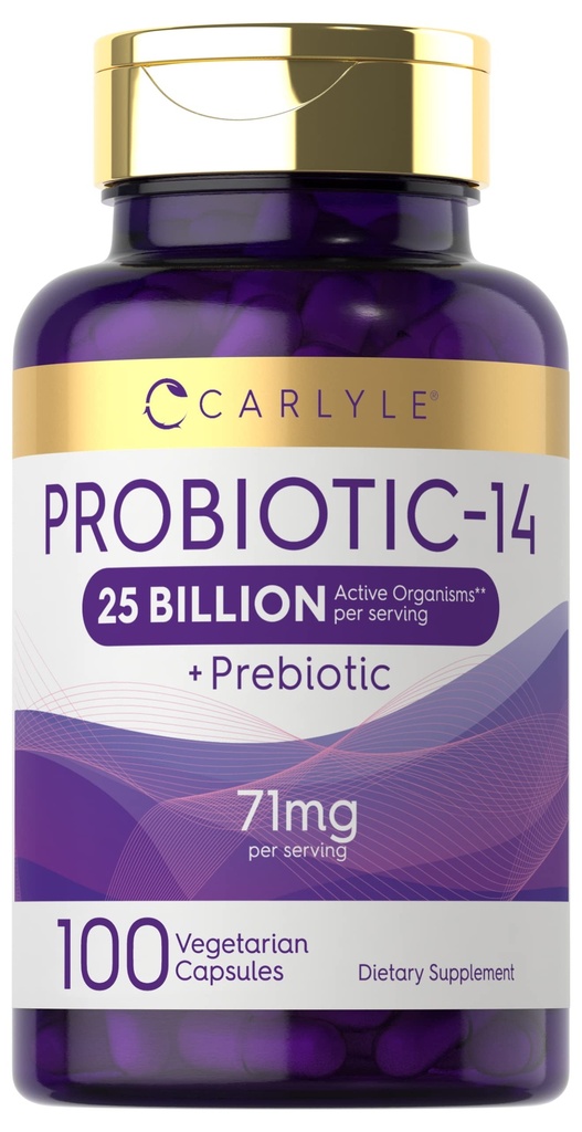 Carlyle Propoles for Men and Women 124; 25 Milyar CFU 124. dengan Pregories 124; 100 Capsules 124; Vegetarian, Non-GMO, & Gluten Free Suplemen