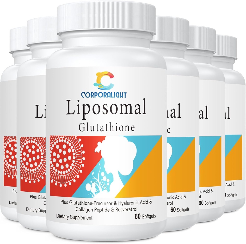 Lipomal Glutathione Softgeels, Enhanced Absorpsi - Lipomal Deplodal Formula Aktif L- Glutathione, Cellular, Immune Fungsi & Detox, Rich in Antioksidant Formula, Gluten Free, 360 Softgeels