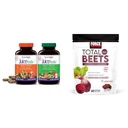Natrol Juicev Daily Fruit & Veggie dengan SelenoExcell dan Whole- Food [Phyto] Nutrients & Force Factor Total Beats Soft Chews dengan Beetroot, Nitrate, L- Citrulline, Ekstrak Grapeed