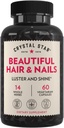 Crystal Star Beautiful Hair & Nail Suplemen (60 Kapsul) - Herbal Suplemen Rambut Kuat & Nails - Kuda, Nettle & Alfalfa - Non-GMO