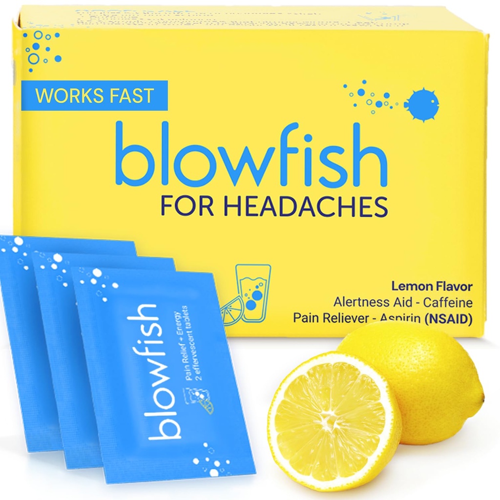 Blowfish for Headaches 126; New Maximum Effervescent Formula Treaches Fast (1 Pack)