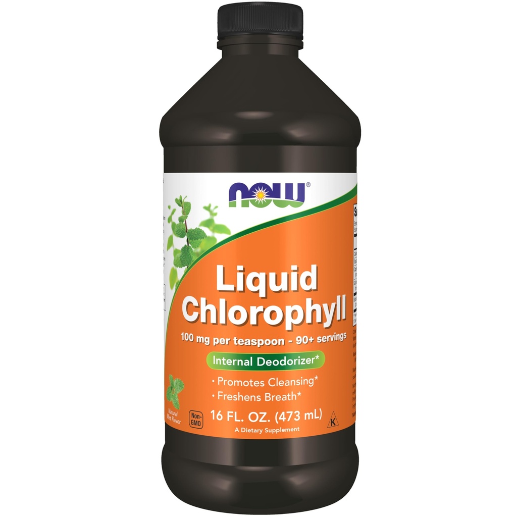 Sekarang suplemen Makanan, Cair Chlorophyll, Super konsentrasi, Deodorizer internal *, Energi Boost, Mint Flavor, 16- Ounce