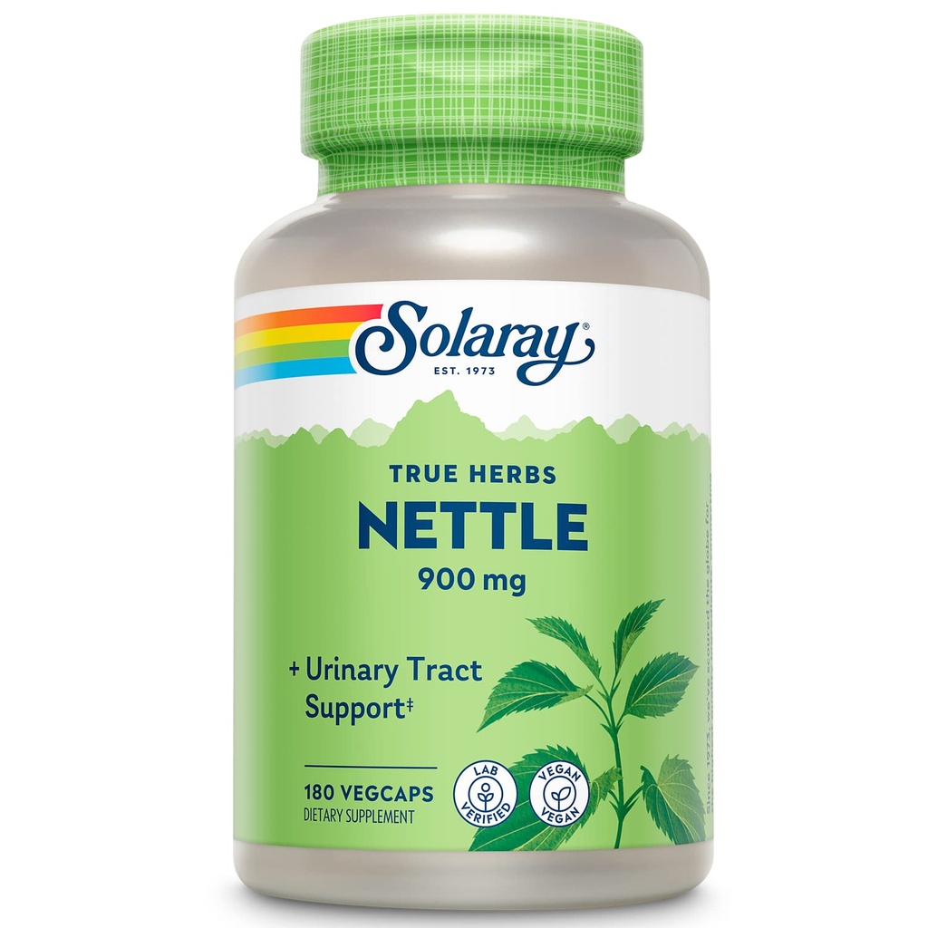 SOLARAY Nettle Leaf 450mg Healthy Kidney, Uriner & Prostate Dukung Penggunaan Tradisional untuk Respon Allergy Sehat & Respiratory Wellness 180 CT