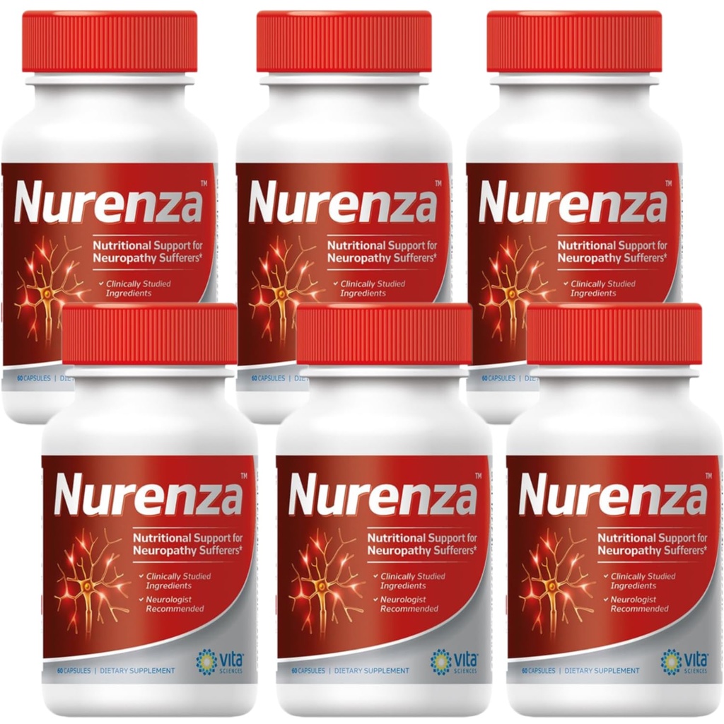 Vita Sciences Nurenza Neuropathy Relief Suplement 40x Strenged Natural RALA Form for Nerve Health, Fast Repair w / Vitamin, Antioksidants Revitalisasi Feet, Hands, Legs, and Toes. 60 Ct.