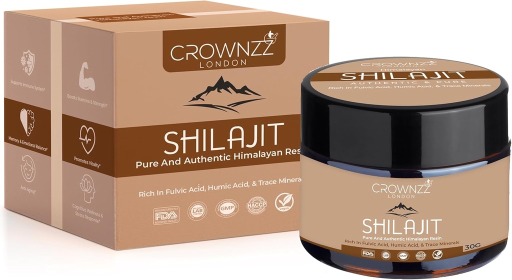 Murni Shilajit - Acid Humic & 85 + Minerals- Lab Testing & Cerdened 30G Shilajit Support Stamina