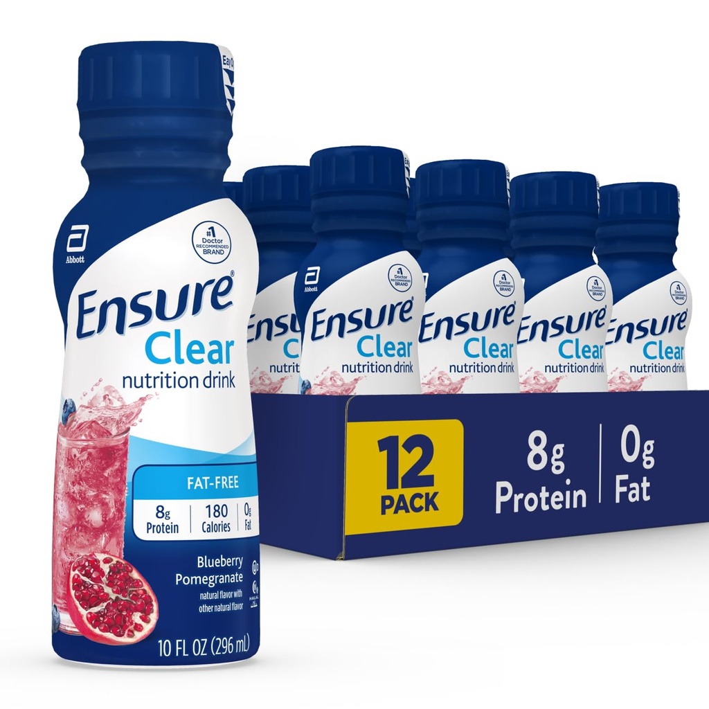 Pastikan Cair Bersihkan Nutrition Minum, 0g lemak, 8g protein, Blueberry Pconomiate, 10 Fl Oz (Paket 12), Botol, gluten gratis