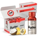 Ryde: Energize Shot 12.4; Tropical Flavor 126; Green Tea Caffeine, Taurine, Ginseng Extract & B Vitamin 124; 0 Kalories, 0 Sugar 124; 2 FL OZ Shots 124; Boosts energy * (24 Pack)