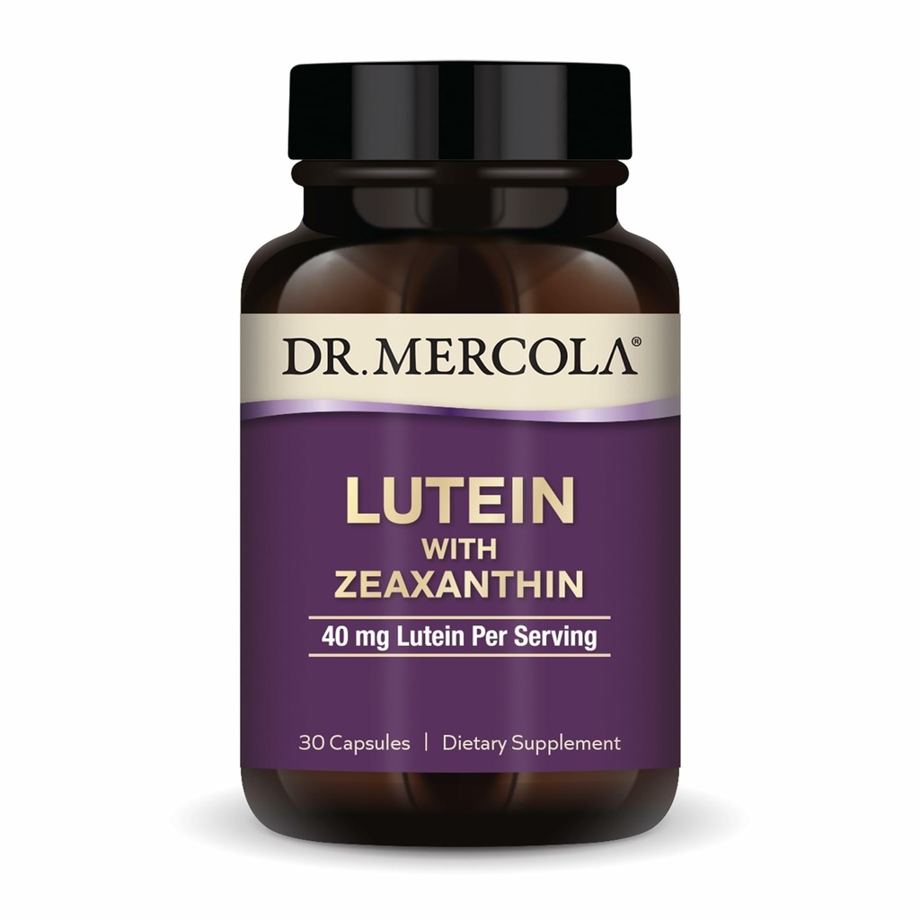 Dr. Mercola Lutein dengan McXanthin, 30 hamba (30 Kapsul), 40 mg Lutein Per Serving, Suplemen Dieter, Support Vision Health and Cognitive Fungsi, Non-GMO
