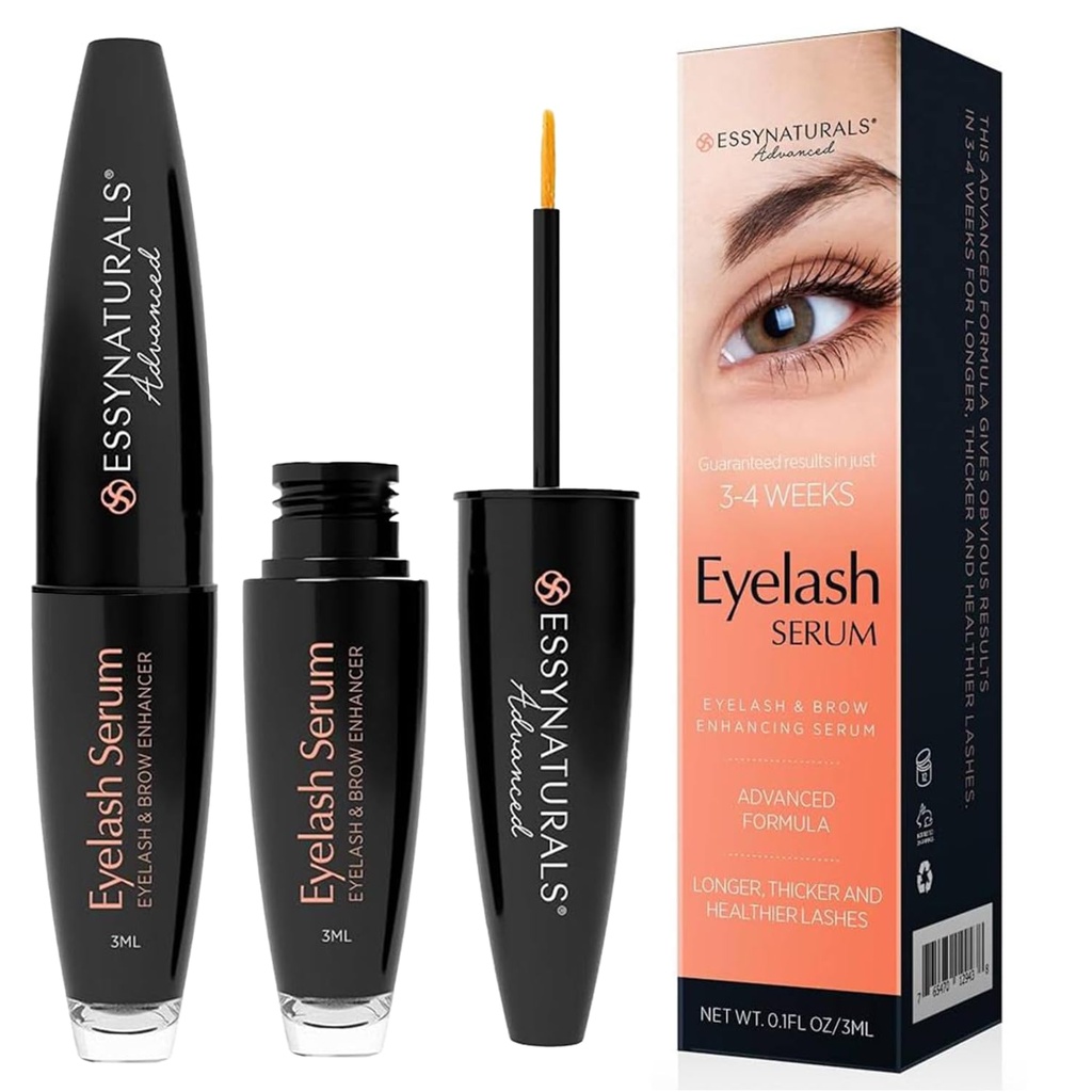 Essynaturals Premium Eyelash Growth Serum untuk Longer, Fuller, Lashes Tebal