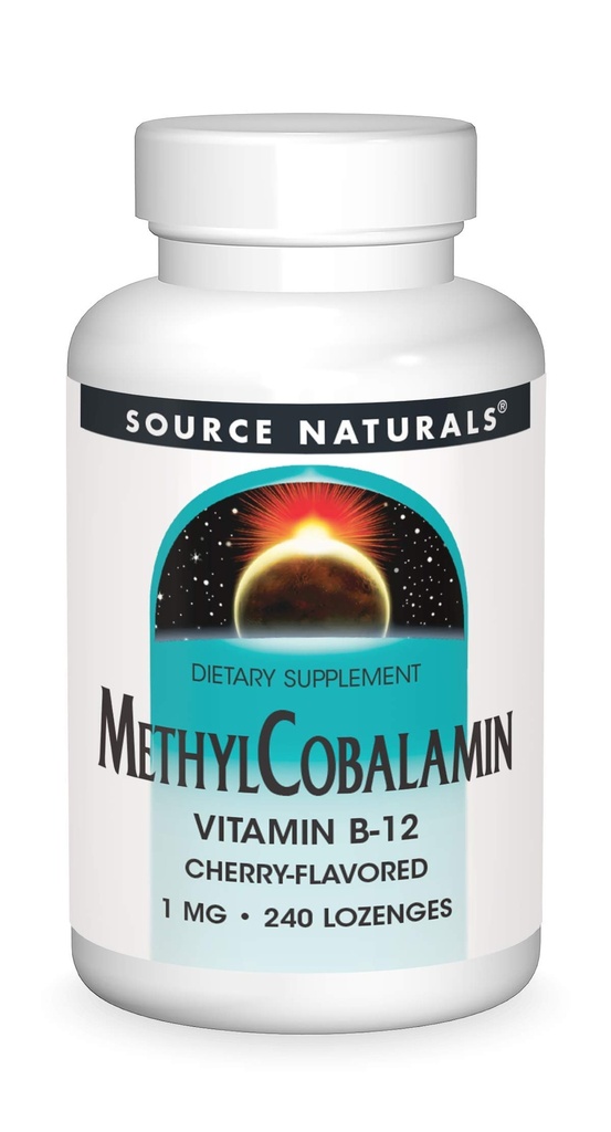 Sumber Metode MethylCobalamin Vitmain B-12 Cherry-Flavored, 1 mg - 240 Lozenges