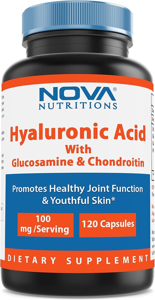 Nova Nutritions Hyaluronic Acid 100mg / service - Promoses Youthful Skin & Healthy Joint Fungsi 120 Kapsul