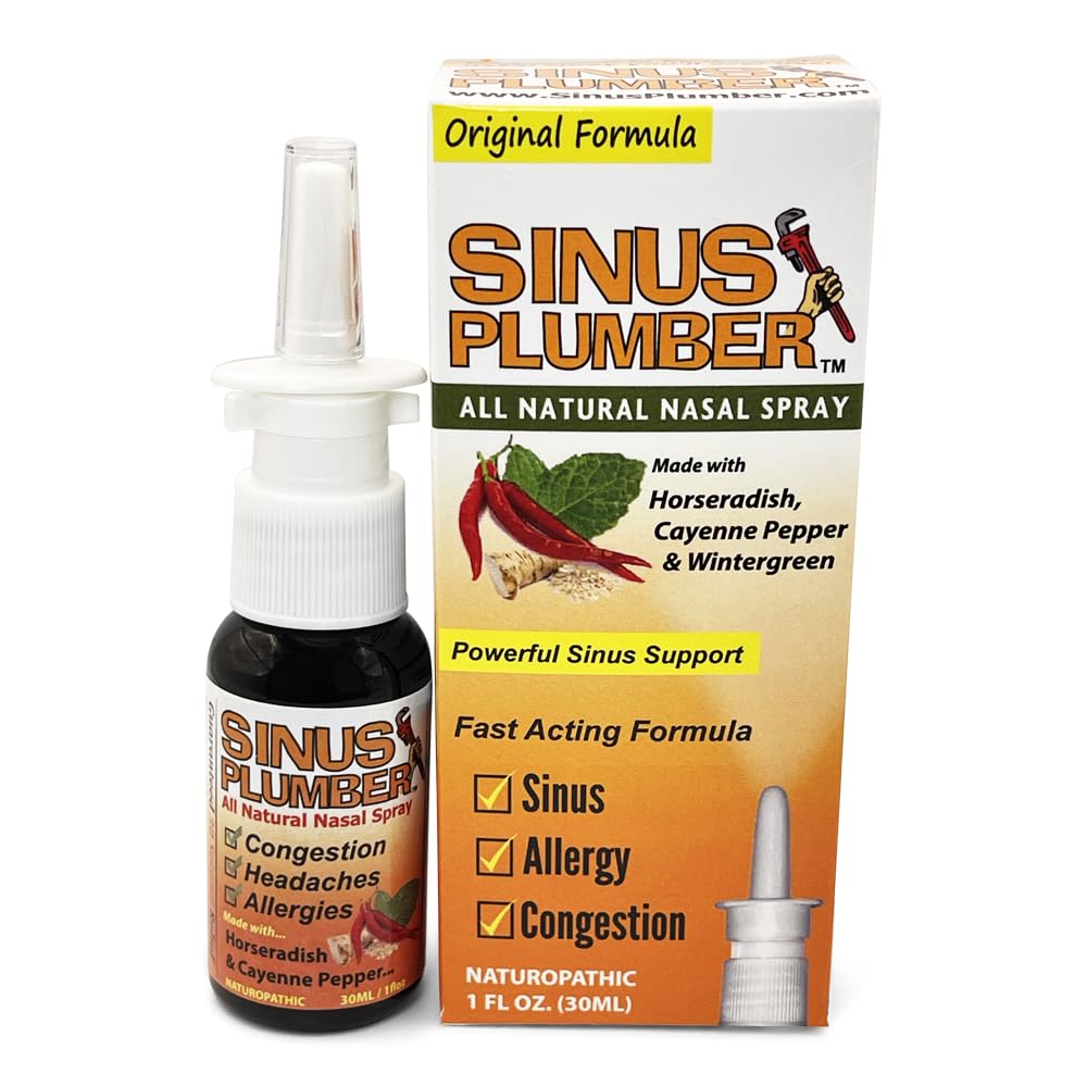 Sinus Plumber Pepper Nasal Spray, Alergi dan Bantuan Sinus, kemacetan, Sakit kepala, 1 fl oz