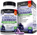 Elderberry Capsules dengan Zinc dan Vitamin C untuk Dewasa - Imune Dukung Vitamin untuk Perempuan dan Pria - Sambucus Hitam Elderberry Vitamin C dan Zinc - Ammune Defense Multimineral Suplemen, 60 Count