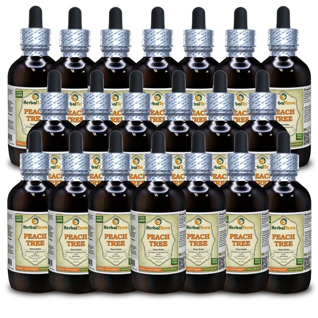 Pohon Persik (Prunus Persica) Ticture, Ekstrak Cair kering (Nama Merek: HerbalTerra, Proughtly Dibuat di AS) 20x4 fl.oz (20x120 ml)