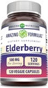 Amazing Formulas Elderberry Suplemen 12.4; 500 Mg Per Serving 124; 120 Vevgie Capsules 124; 10: 1 Konsentrat 124; Non- GMO 124; Gluten- Free Alags124; Dibuat di AS