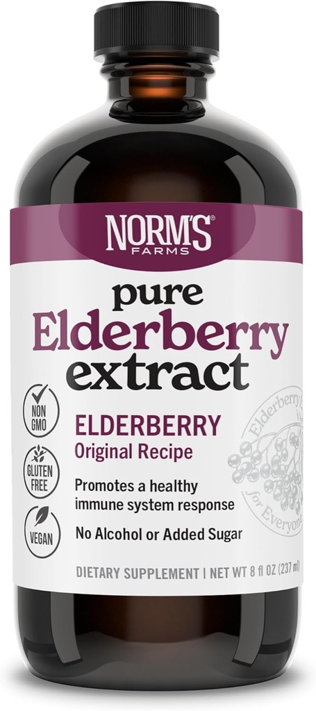 Farms Murni Elderberry Ekstrak - Terbuat dari Hanya Elderberry di AS - Imune, Antioksidant Dukungan, Tidak Ditambahkan Gula, Advanity, Vegan, Gluten- Bebas, Nonderberry Tincture Alkohol Free - 8 Oz