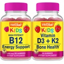 Welly Yeah Vitamin B12 Kids + Vitamin D3 + K2 Kids, Gummies Bundle - Great Tasting, Vitamin Suplemen, Gluten Bebas, GMO Bebas, Gummy Chewable