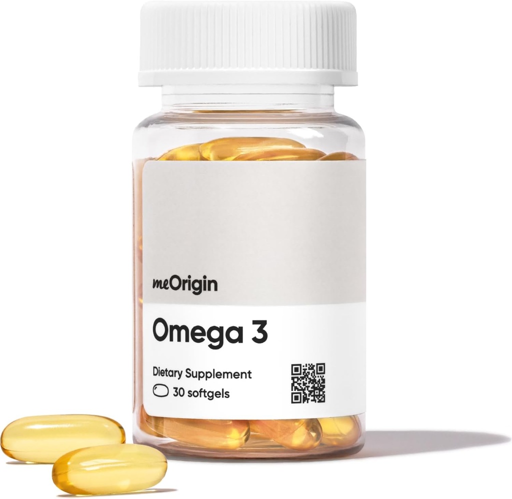 Omega 3 EPA & DHA, Fish Oil 1000mg per Serving, Support Heart, Brain, Skin & Eye Health, No Burp- Back, 30 Softgeels, 30 Day Supply