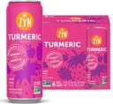 ZYN Turmeric Wellness Drink 6 (Pack), Campuran Berry Flavarored Turmeric Curcumin Drink with Black Pepper, No Added Sugar, Low Carb & Low Calorie Drink, Clean Alternative