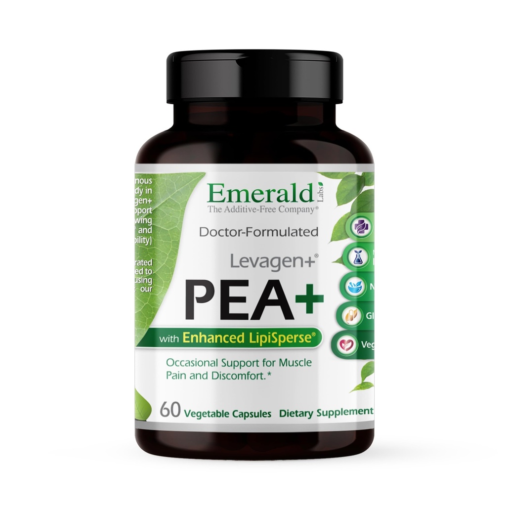 Laboratorium Emerald Pea + dengan Levagen + - Dukung Gabungan & Otot Kesehatan dengan Curcumin Meriva, OptimMM & Levagen + Pea * - Non-GMO, Vegan, Gluten- Free - 60 Vegetable Capsules