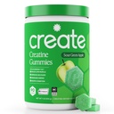 Creatine Monohydrate Gummies for Men & Women - Boost Focus, Power, and Endurance, Anti-Melting Formula, Vegan, Gluten- Free, Non-GMO, 1.5 Gram Creatine per Gummy (Sour Green Apple, 90)