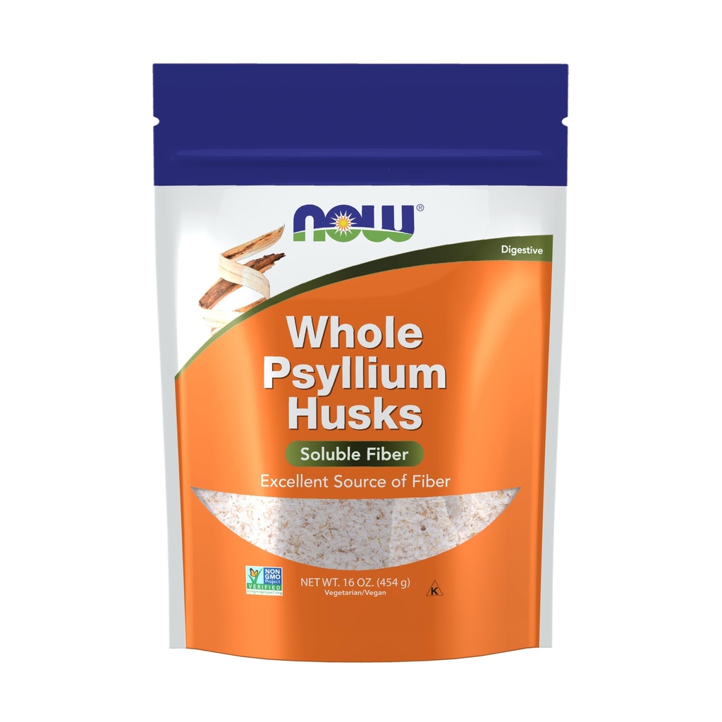 Sekarang Makanan Suplemen, Seluruh Psyllium Husks, Proyek Non- GMO Diverifikasi, Soluble Fiber, 16- Ounce