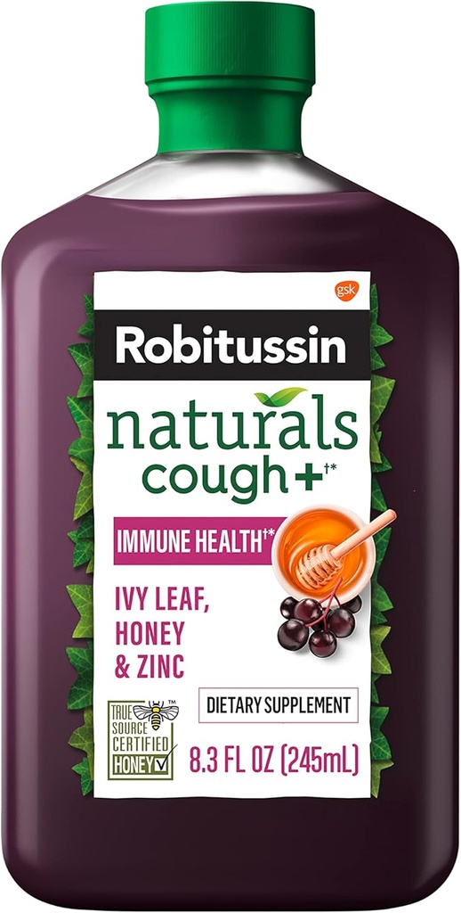 Cough Plus Imune Health Dietary Supplement for Occasional Cough Relief and Immune Support - 8.3 Oz