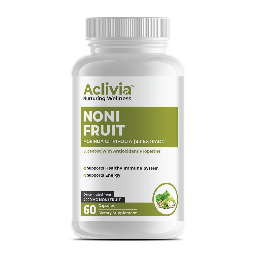 Organik Hawaiian Noni Fruit Capsules 4000 mg - Morinda Citrifolia Suplemen - Non-GMO, Gluten- Free, USA Membuat, Tidak Ada Addonisme Buatan (60 Count)