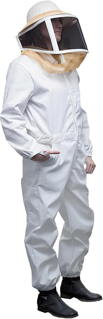 Mann Lake Deluxe Bee Suit, Beekeeping Gear dengan Zippered Square Veil, Durable 50 / 50 Cotton / Polyester Blast, Bee Protection Suit, Profesional Beetkeeping Suit for Dewasa Dewasa, Large