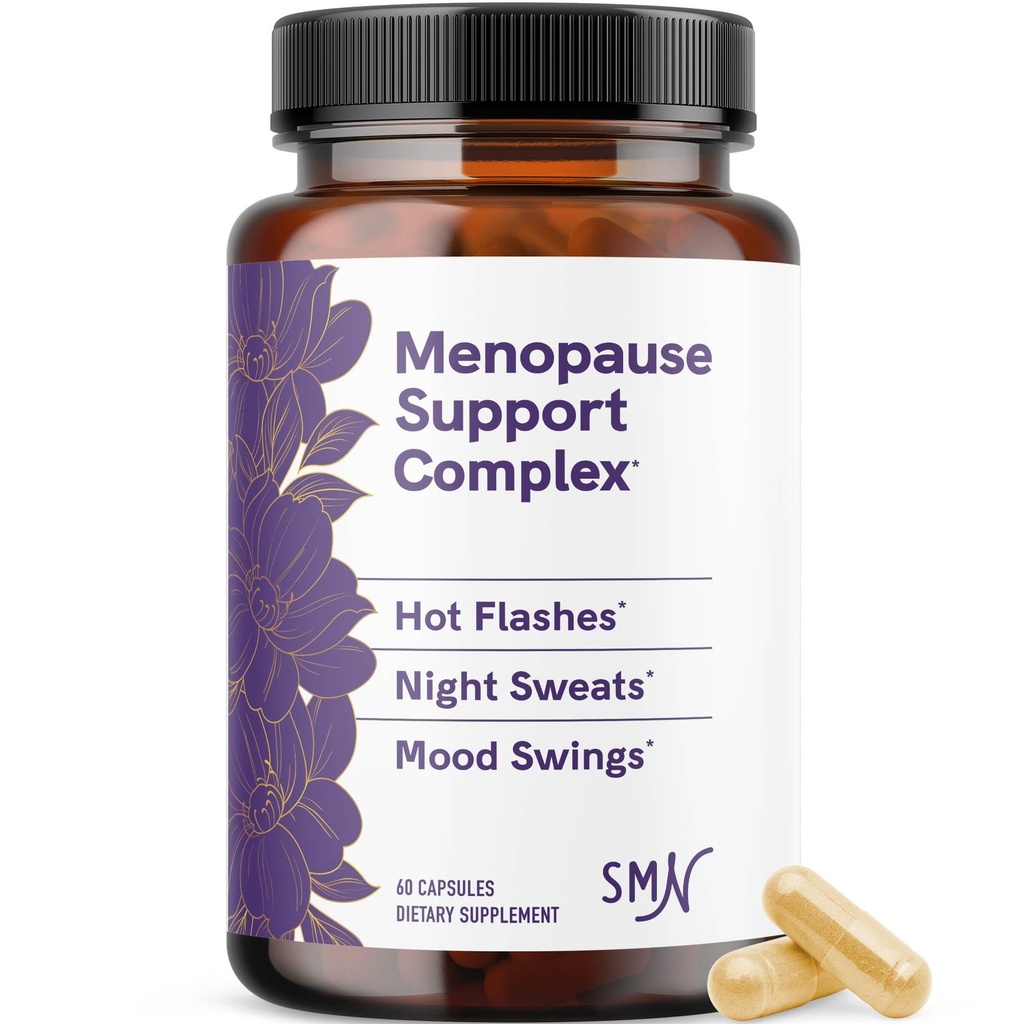 Suplemen Menopause bagi Support Perempuan Hot Flashes & Night Sweats 124; Hormone Relief, Menopause Relief for Women & Perimenopause Dukungan Alas124; dengan Black Cohosh, DIM & Red Clover 124; 60 Ct (2 Bulan Suppply)