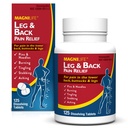 MagniLife Leg & Back Pain Relief, Fast- Acting Pain Relief, Alamiah Soothe Burning, Tangling and Stabbing Pains, Symptomatic or Preventative, 125 Quick- Dissolve Tablets