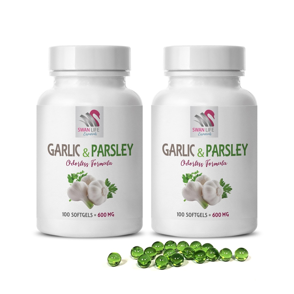suplemen bawang putih - GARLIC DAN PARSLEY ODORLESS FORMULA - vitamin kesehatan tulang untuk perempuan, allitin bawang putih, allitin suplemen bawang putih, bawang putih parsley, kapsul beraroma bawang putih - 2B 200 Caps