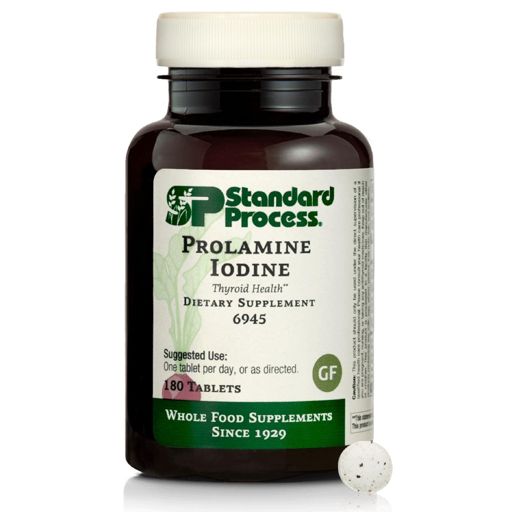 Proses Standar Prolamin Iodium Thyroid Suplemen Dieter Kesehatan - Vegan, Gluten- Free, Non-Dairy, & Non-Soy - Estile Endokrine Dukungan - 180 tablet