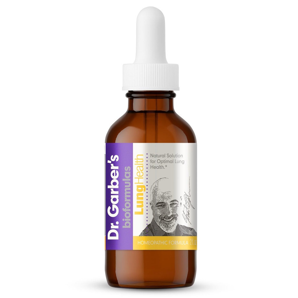 Solusi Natural Garber Lung Health Oral Drops - Gemmotherapy Liquid Suplemen Untuk Melindungi & Cleanse Lungs, Perbaiki Masalah Lung, Dukungan Kesehatan Lung, Alergi & Asma Relief - 60ml