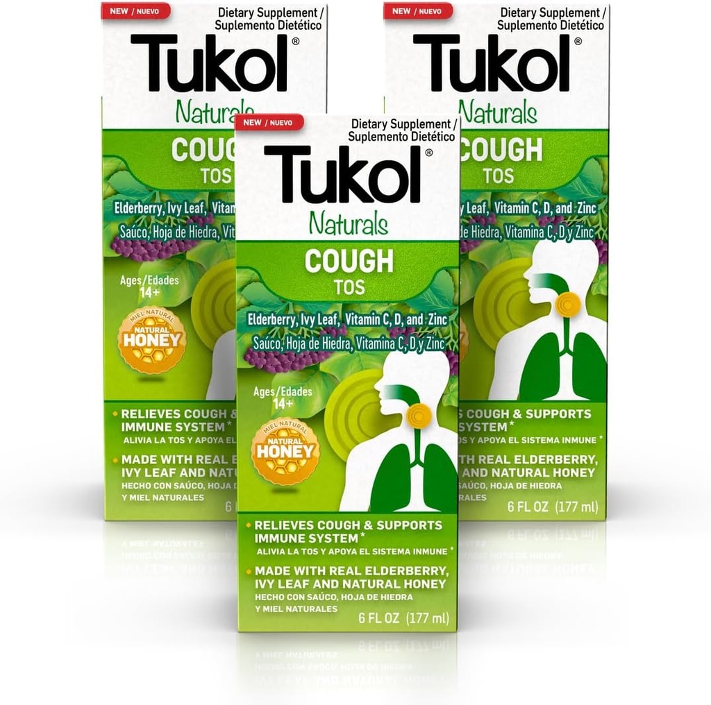 TAKOL Elderberry Syrup dengan Vitamin C, D, dan Zinc, Suplemen Dukungan Ammune, dengan Madu Alami untuk Dewasa & Teens, Herbal Elderberry Boost untuk Imunitas & Antioksidant Dukungan, 6oz, Paket 3