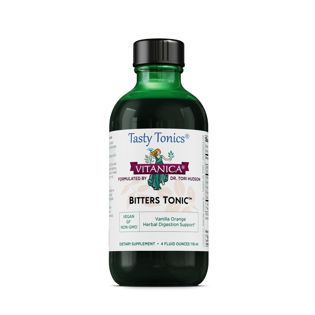Vitanica Bitters Tonic, Liquid Distription Supplement, Distraffic Duction, Alcohol Free, Vanilla Orange, Vegan, 4 Ounce (Bitters Tonic)