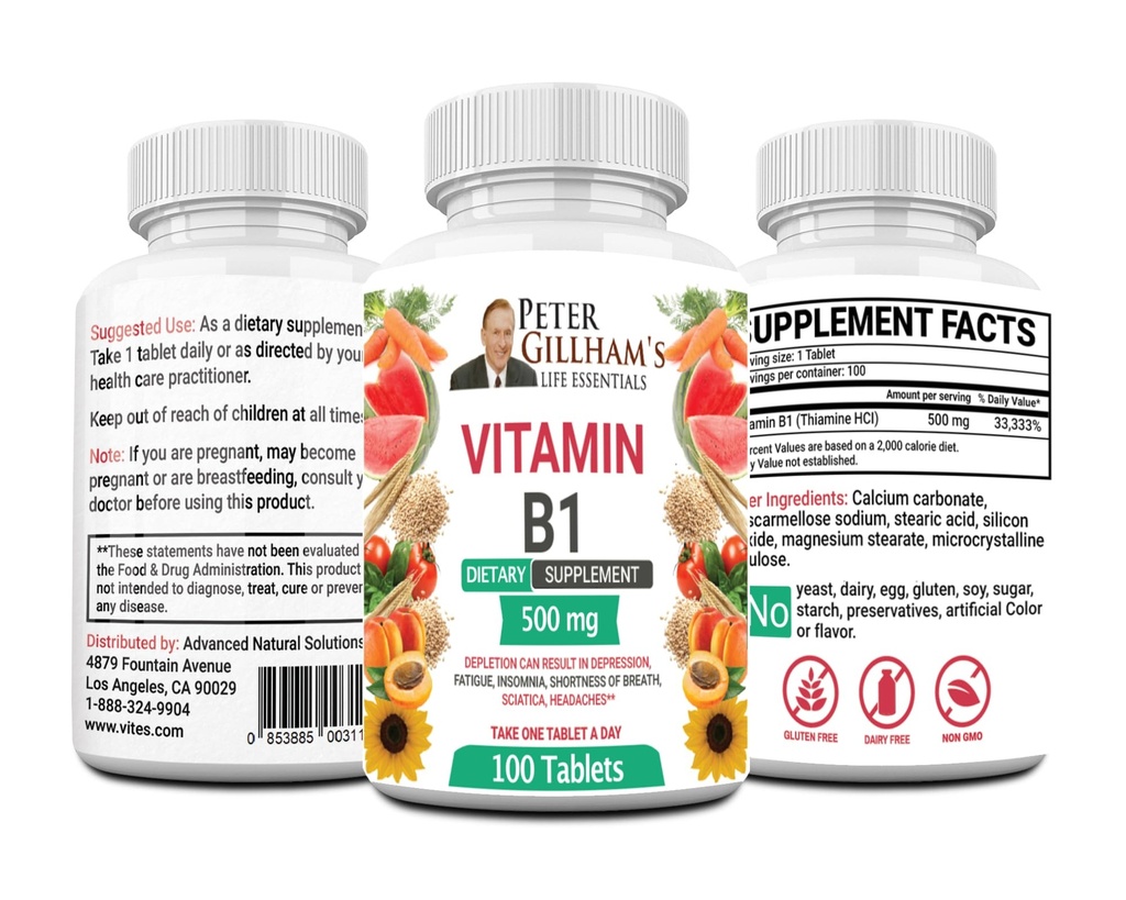 Tambahan Dieter B1 Pilihan Peter (B1 500mg, 100 Tablet)