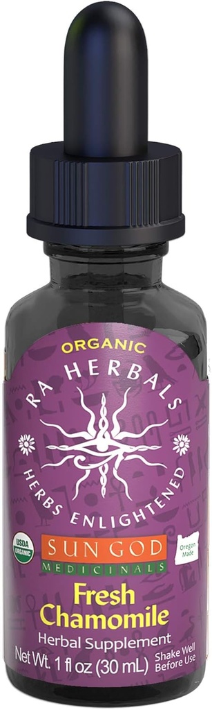 RA Herbals - Tersertifikasi Organik Soothing Segar Chamomile Tincture 124; Segar Blend untuk Relaxation 124; 1 oz