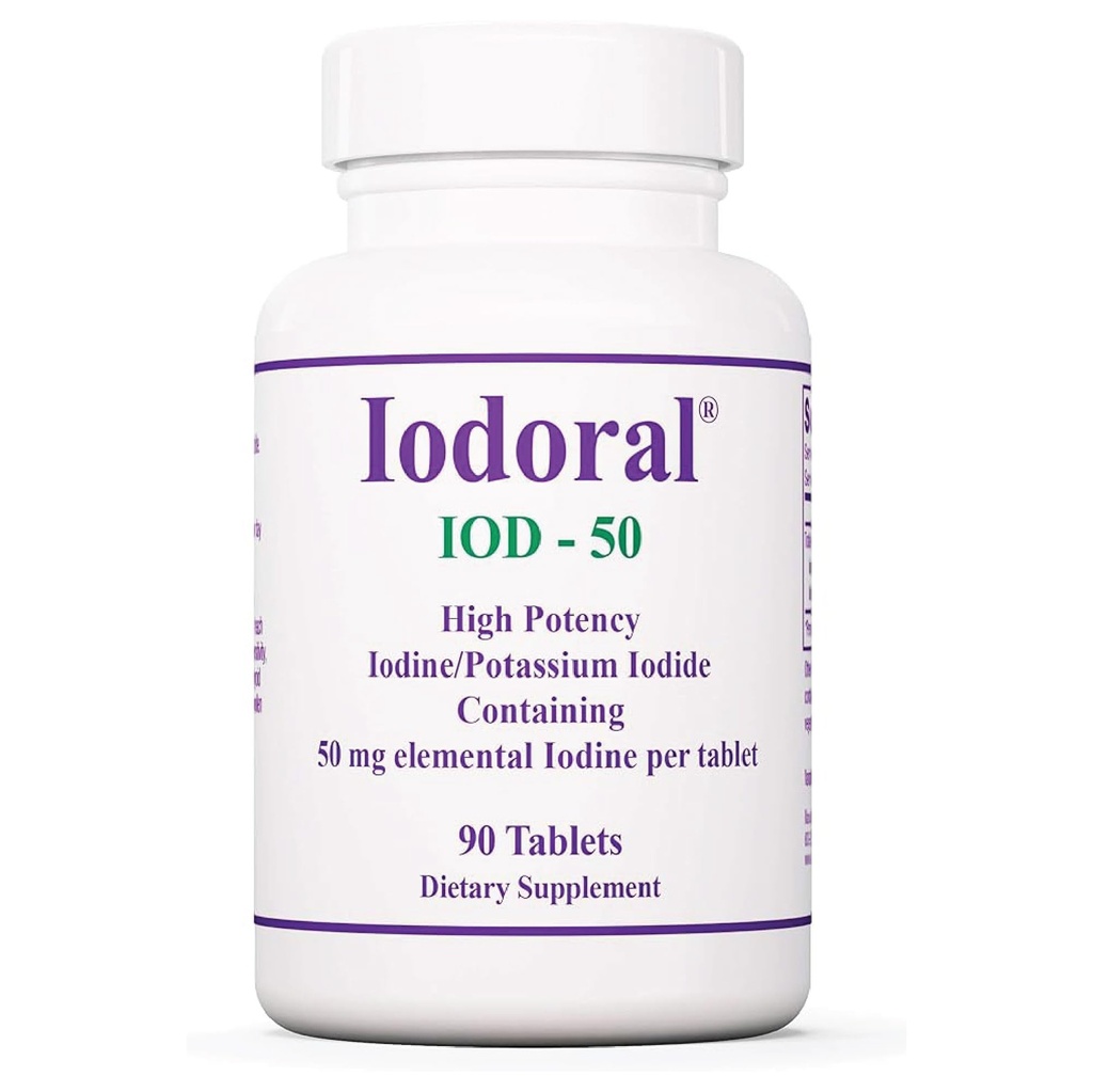 Optimox Iodoral 50 mg Tambahan - Potasium Iodide Tablet, Thyroid Dukungan, Daily Vitamin dan Mineral, Solusi Iodium Lugol - 90 Count