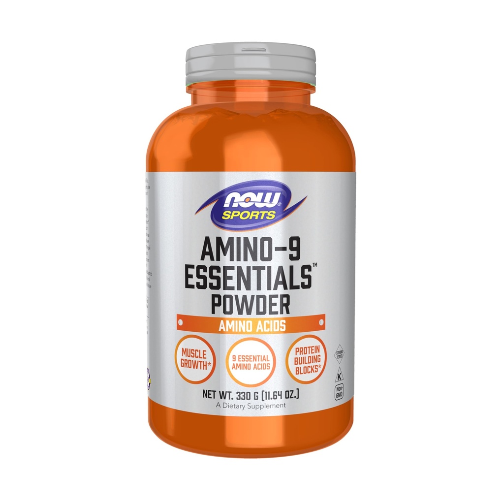 NOW Sports Nutition, Amino-9 Essentials ™ Powder, Enhanced Protein Synthesis, Amino Acids, 330-Grams