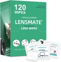 Lensmate 120 Count Lens Wipes untuk kacamata, Pre-Moistened & Individually Wipped Eyeglass Wipes, Lens Cleaning Wipes for Eyeglass, Sunglasses, Goggles and Camera Lens