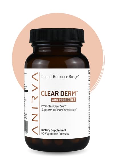 Clear Skin Supplement with Zinc & Probiotics for Adults – Supports Hormonal Acne, Breakouts & Rosacea – Acne Pills for Clearer Complexion – Anirva ClearDerm