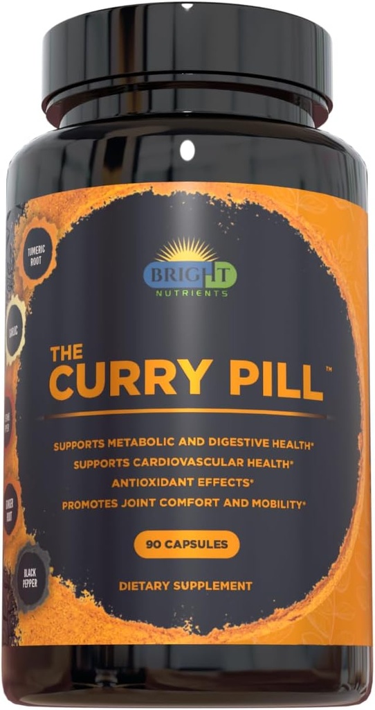 Suplemen Diet Kurry Pill - 90 Count dengan Turmerik Tertinggi Curcumin, Bawang Putih, Ginger, Cayenne dan Pepper Hitam